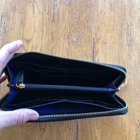 Cole Haan Embossed Crocodile Zip Around Wallet - Picture 3 of 4